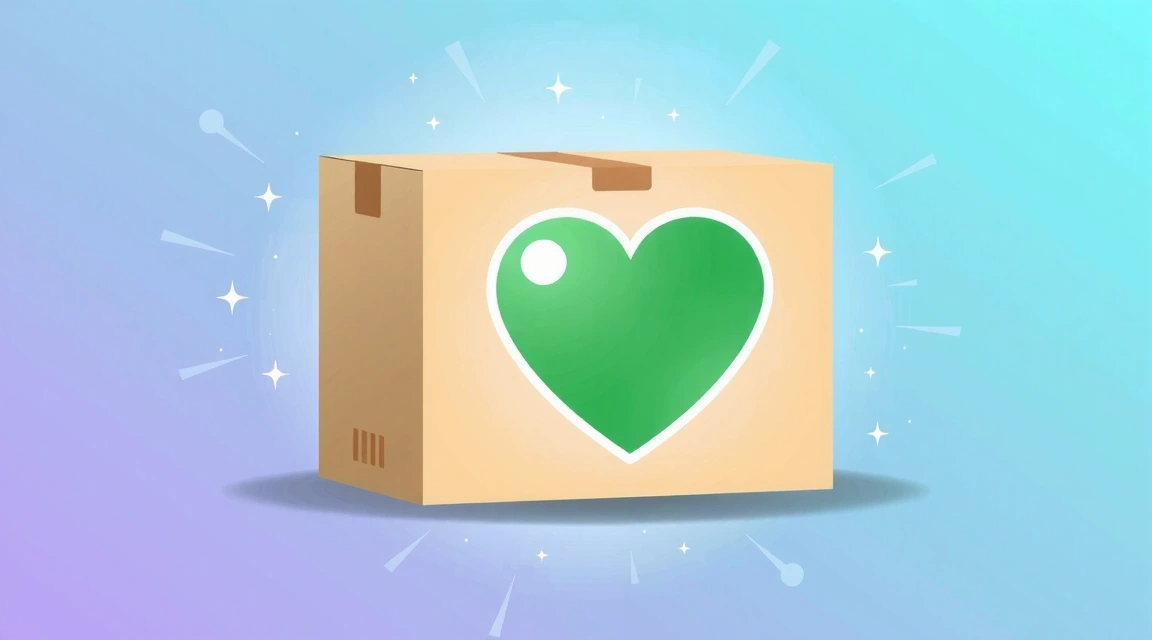 Secure shipping box with a heart symbol
